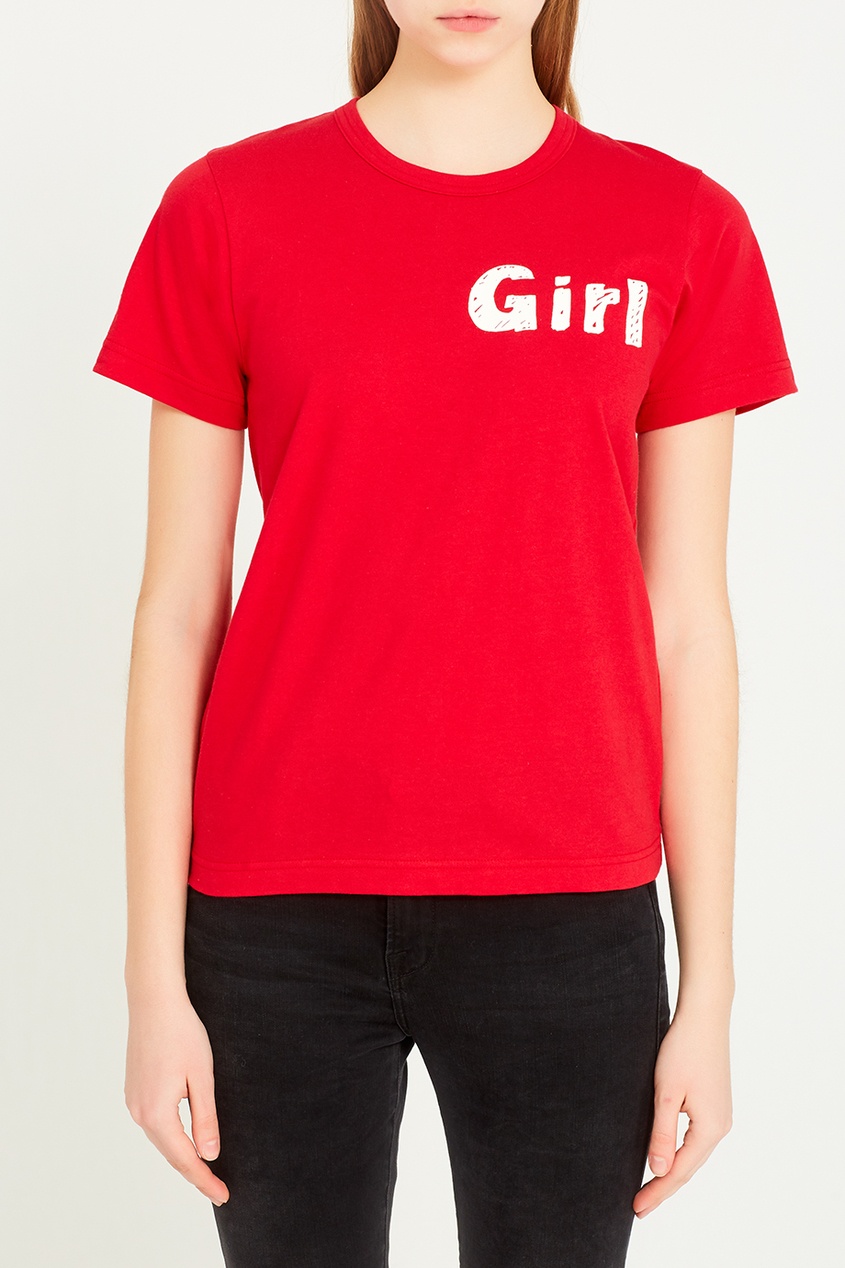 фото Красная футболка из хлопка comme des garçons girl
