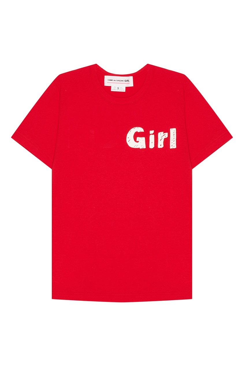 фото Красная футболка из хлопка comme des garçons girl