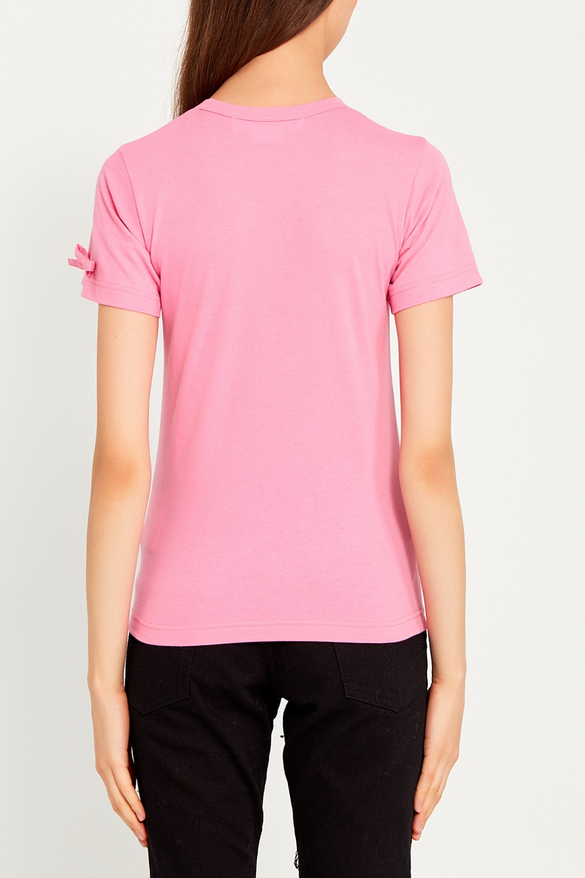 фото Розовая футболка с бантами на рукавах comme des garçons girl