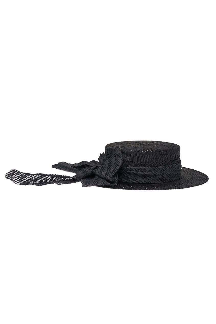фото Черная соломенная шляпа kiki maison michel
