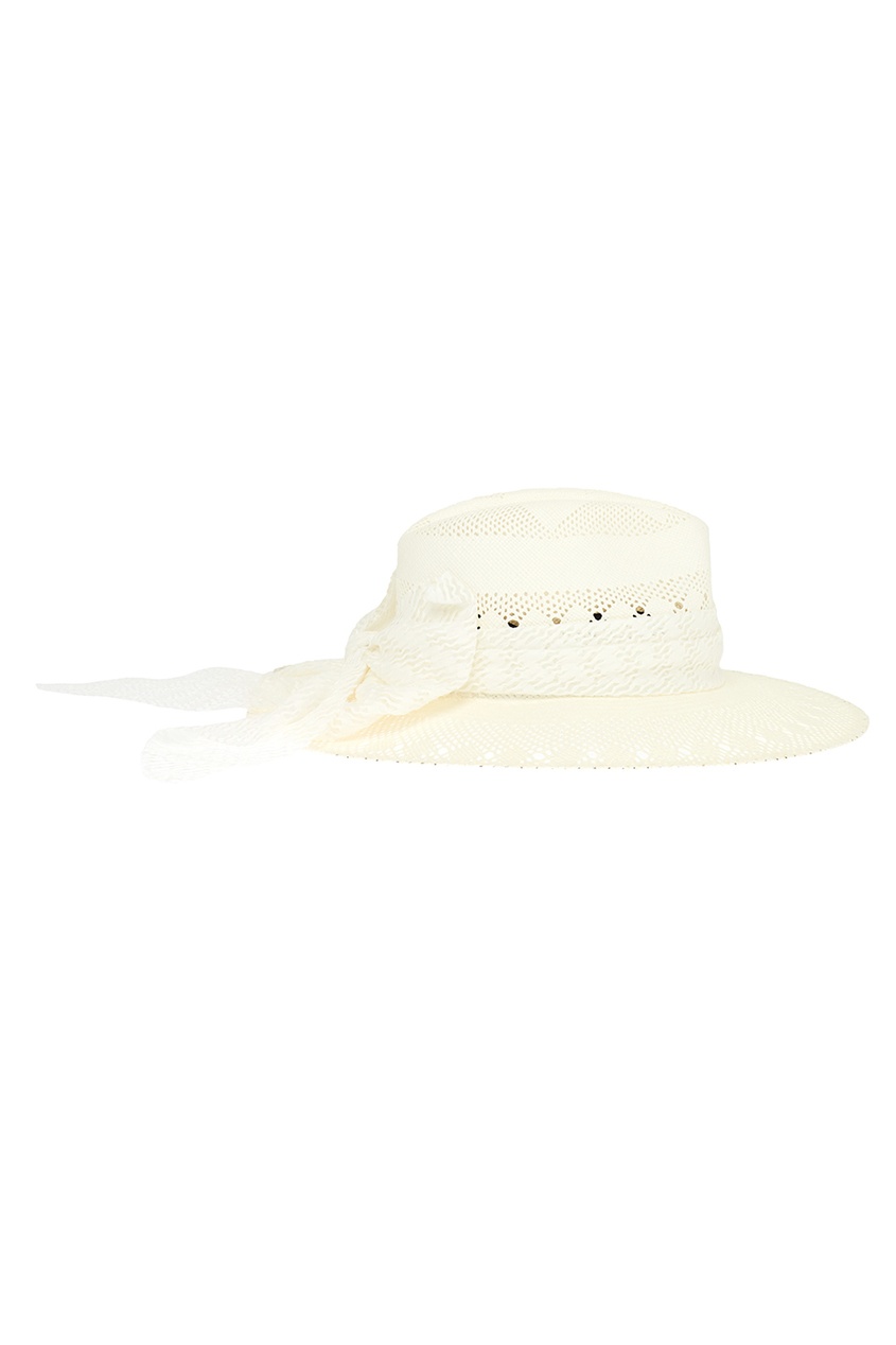 фото Белая соломенная шляпа henrietta maison michel