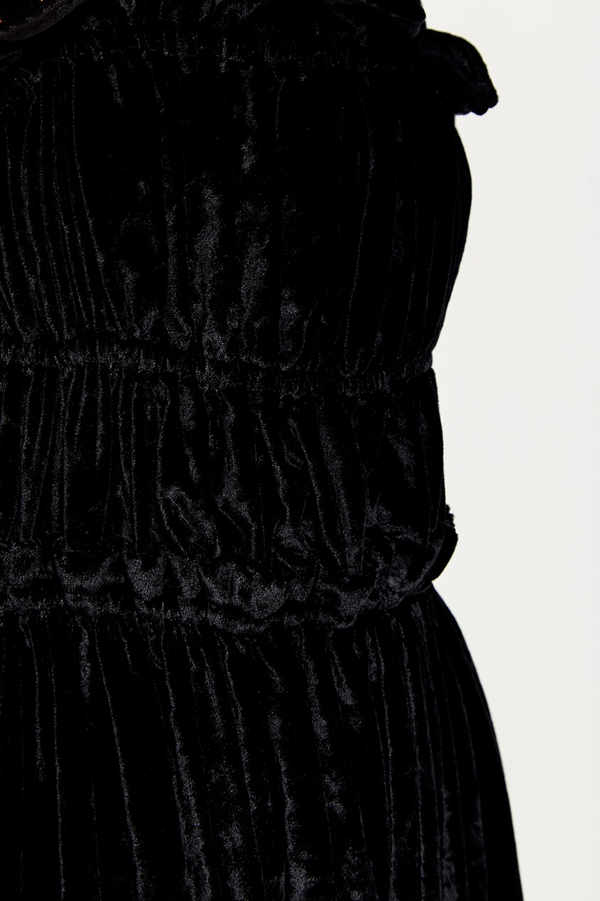 фото Черное бархатное платье alexa chung