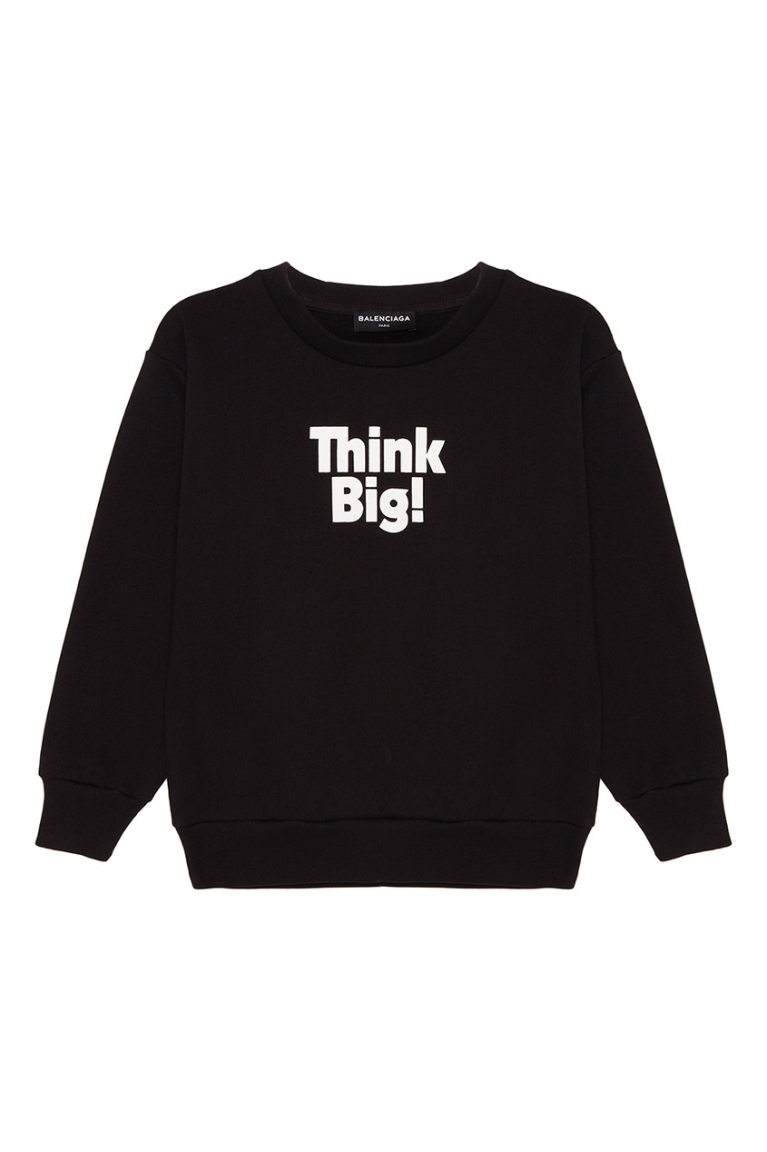 Черный свитшот с надписью Balenciaga Children