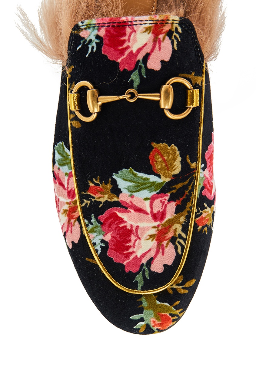 

Бархатные слиперы с цветами Princetown, Multicolor