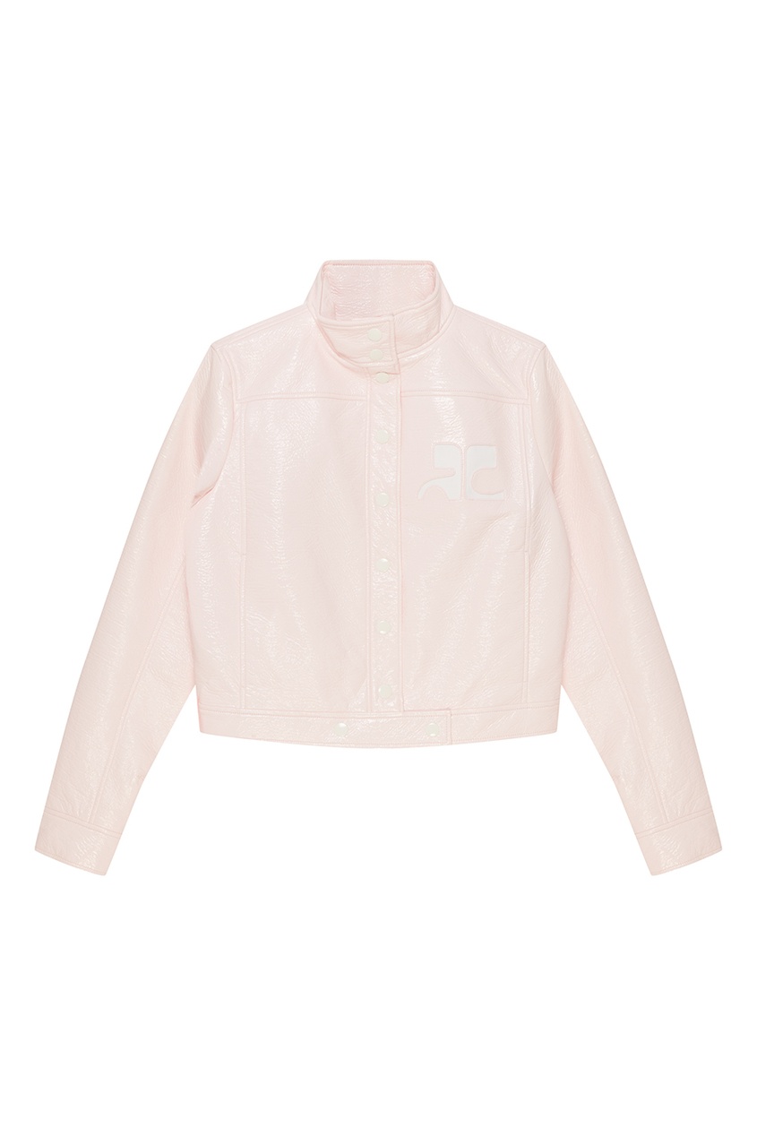 фото Светло-розовая куртка с логотипом courreges
