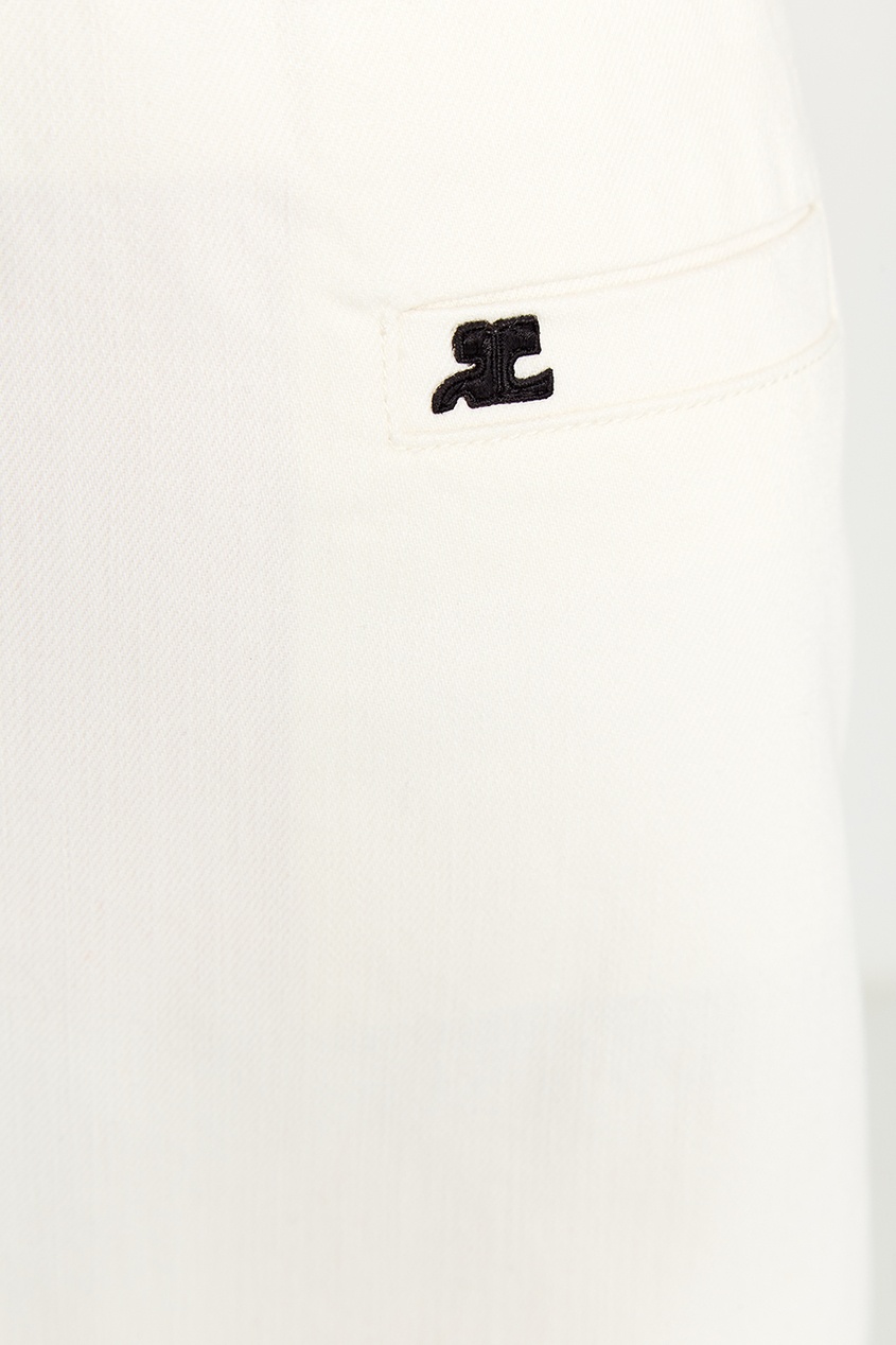 фото Белая хлопковая юбка-мини courreges