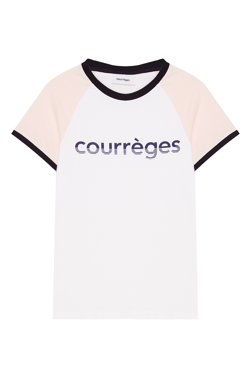 фото Хлопковая футболка с логотипом courreges