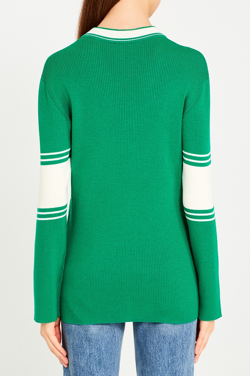 фото Шерстяной пуловер зеленого цвета Red valentino