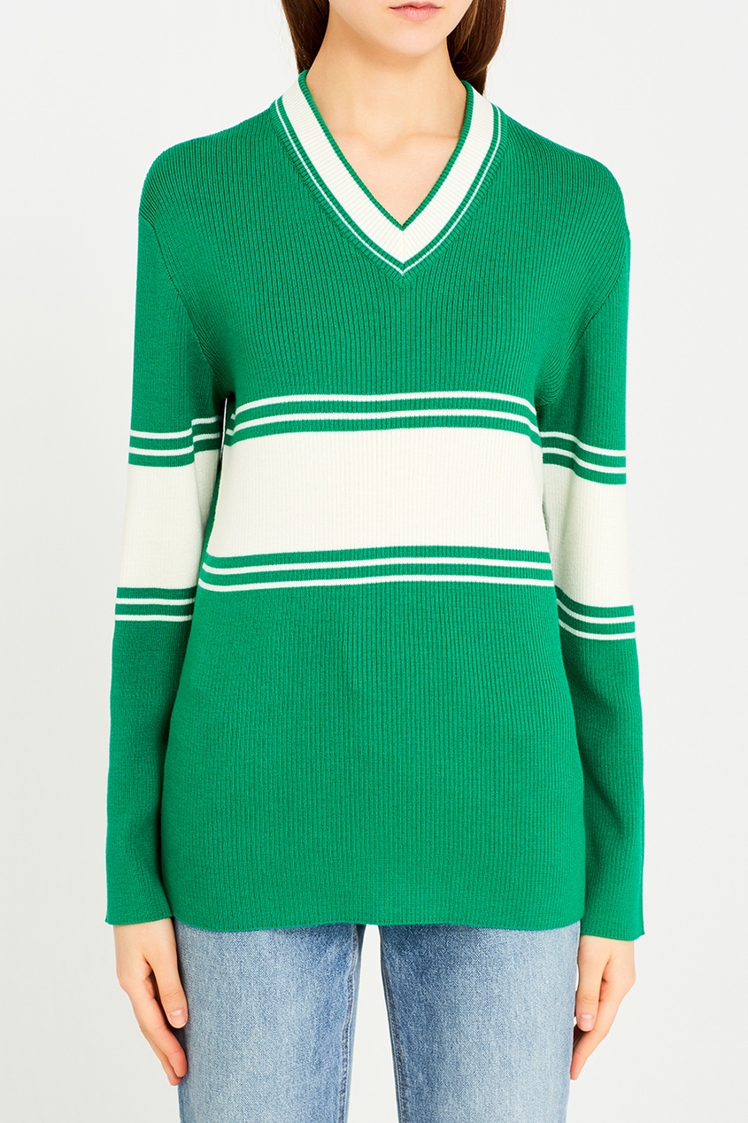 фото Шерстяной пуловер зеленого цвета Red valentino
