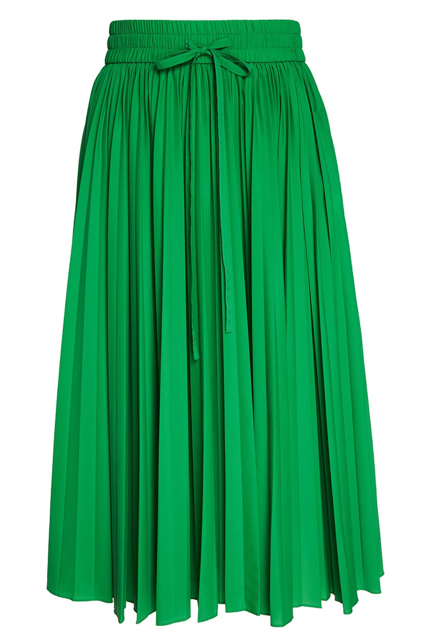 Плиссированная юбка зеленая