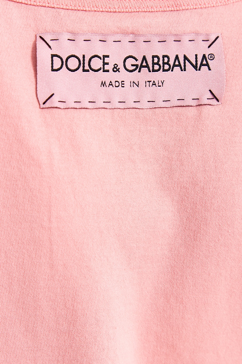 фото Розовая майка с надписью-логотипом dolce&gabbana