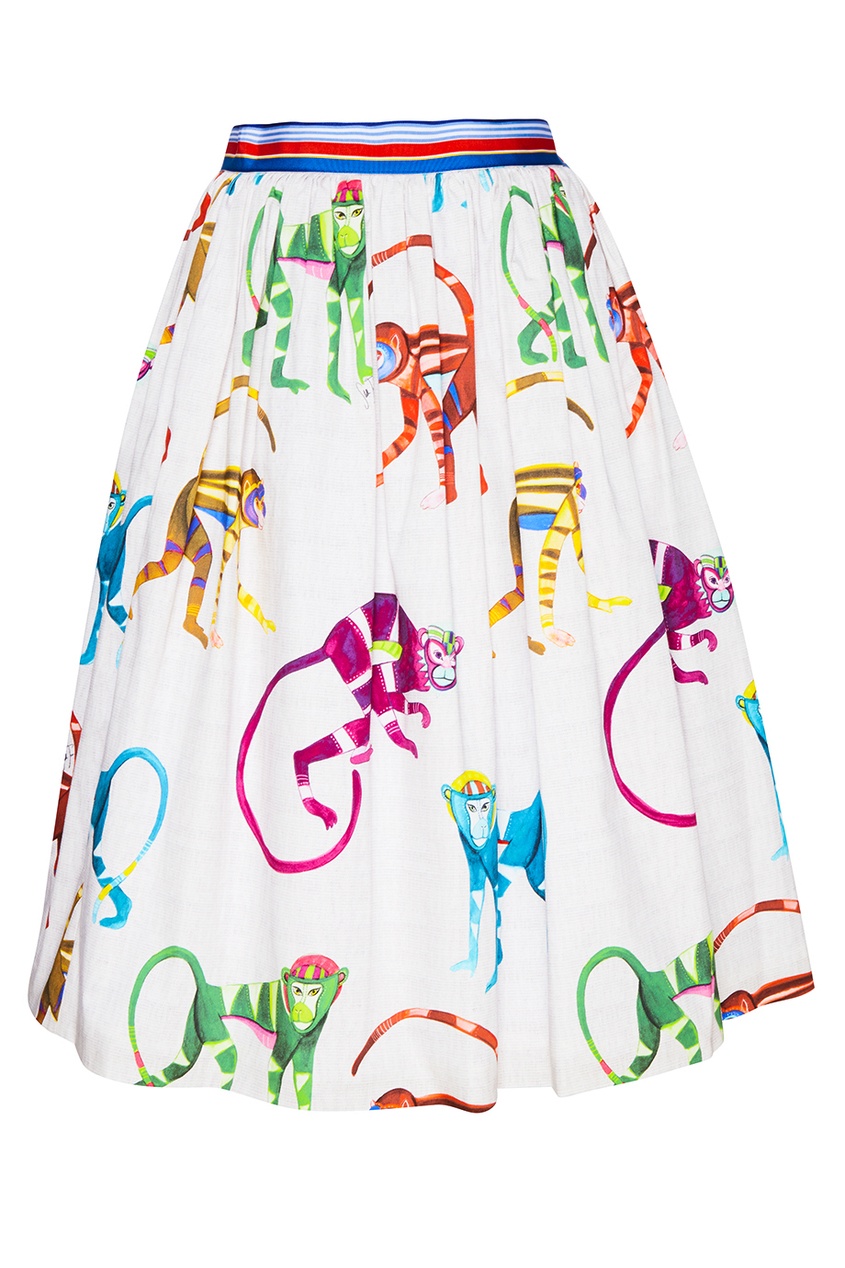 фото Хлопковая юбка-миди с принтом stella jean