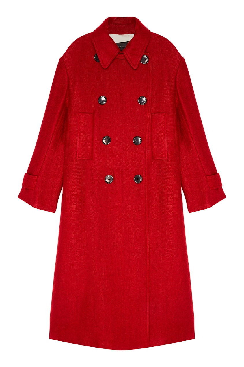 фото Красное двубортное пальто isabel marant