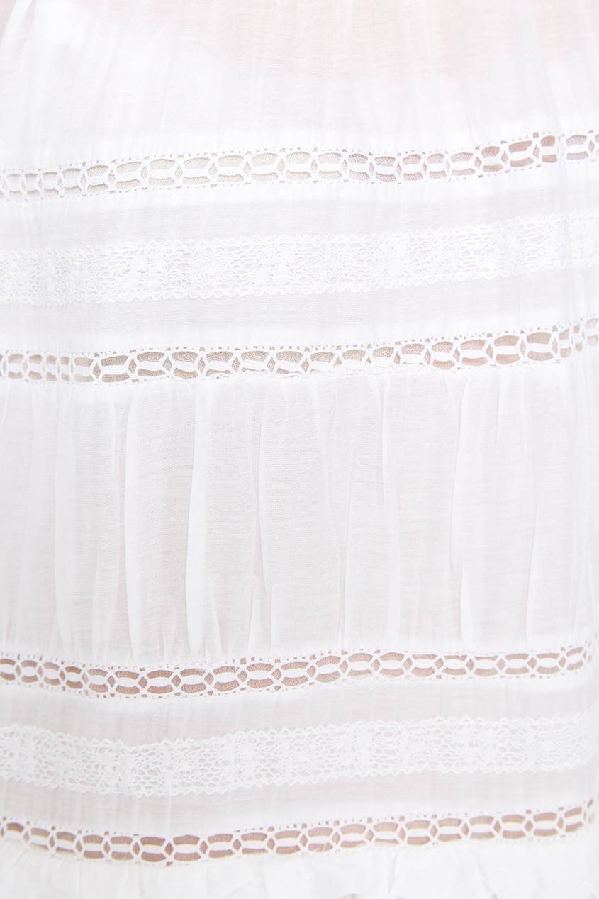 фото Белое хлопковое платье с драпировками isabel marant etoile