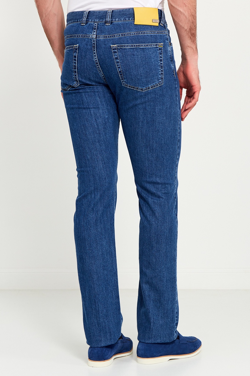 фото Синие джинсы с выбеливанием Canali