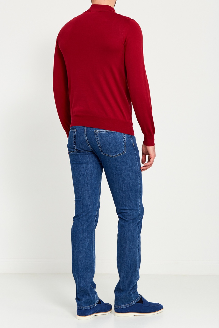 фото Синие джинсы с выбеливанием Canali
