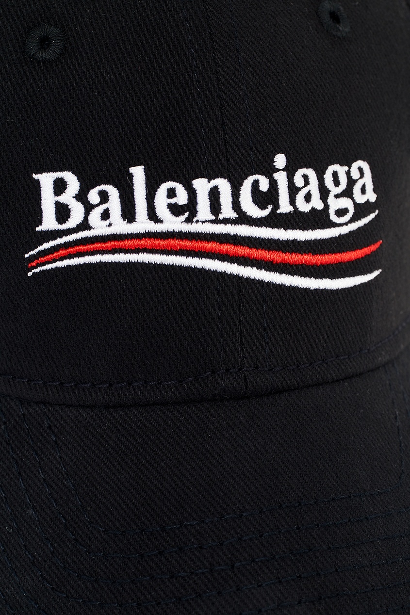 фото Черная бейсболка с вышитым логотипом balenciaga