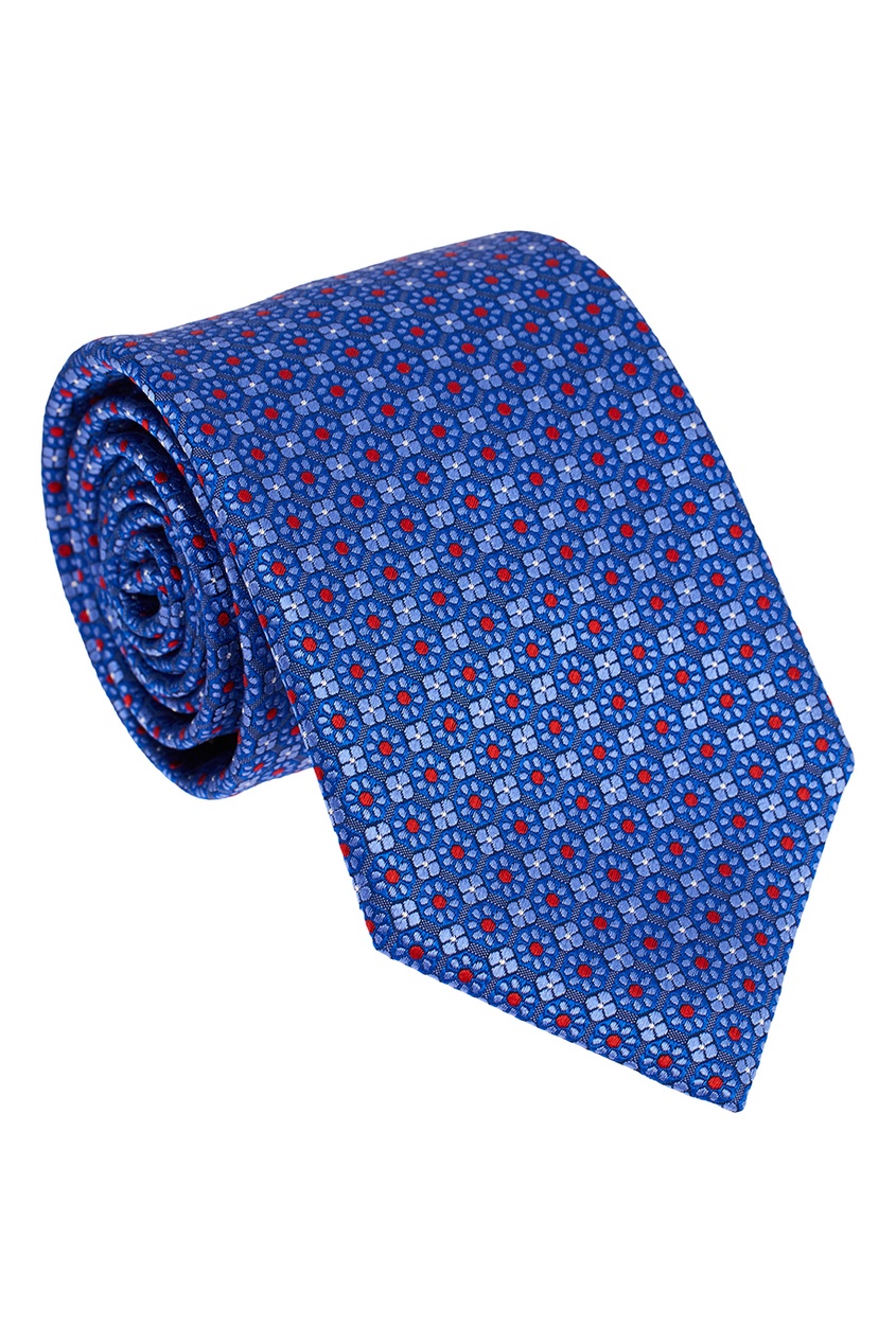 

Синий жаккардовый галстук с цветами