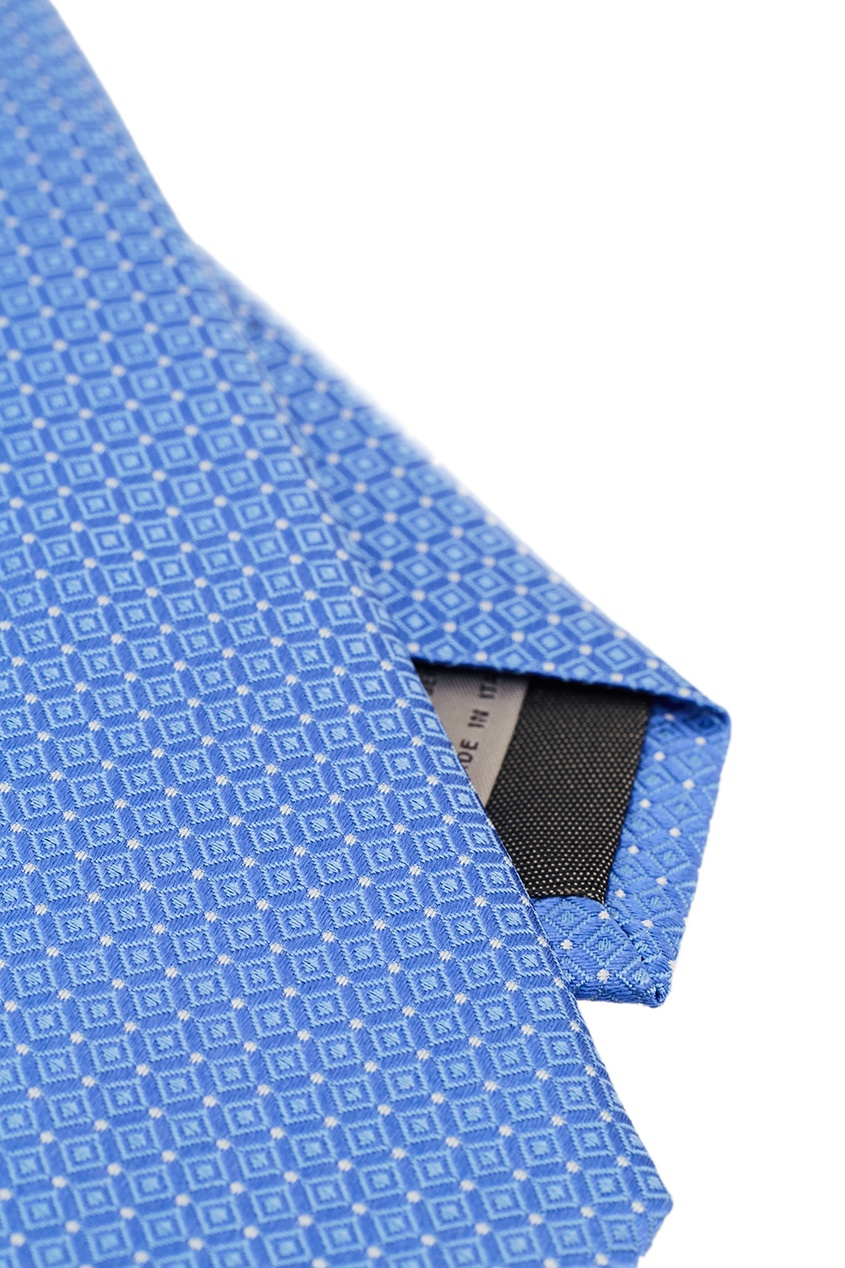 фото Голубой галстук из текстурированного шелка Canali