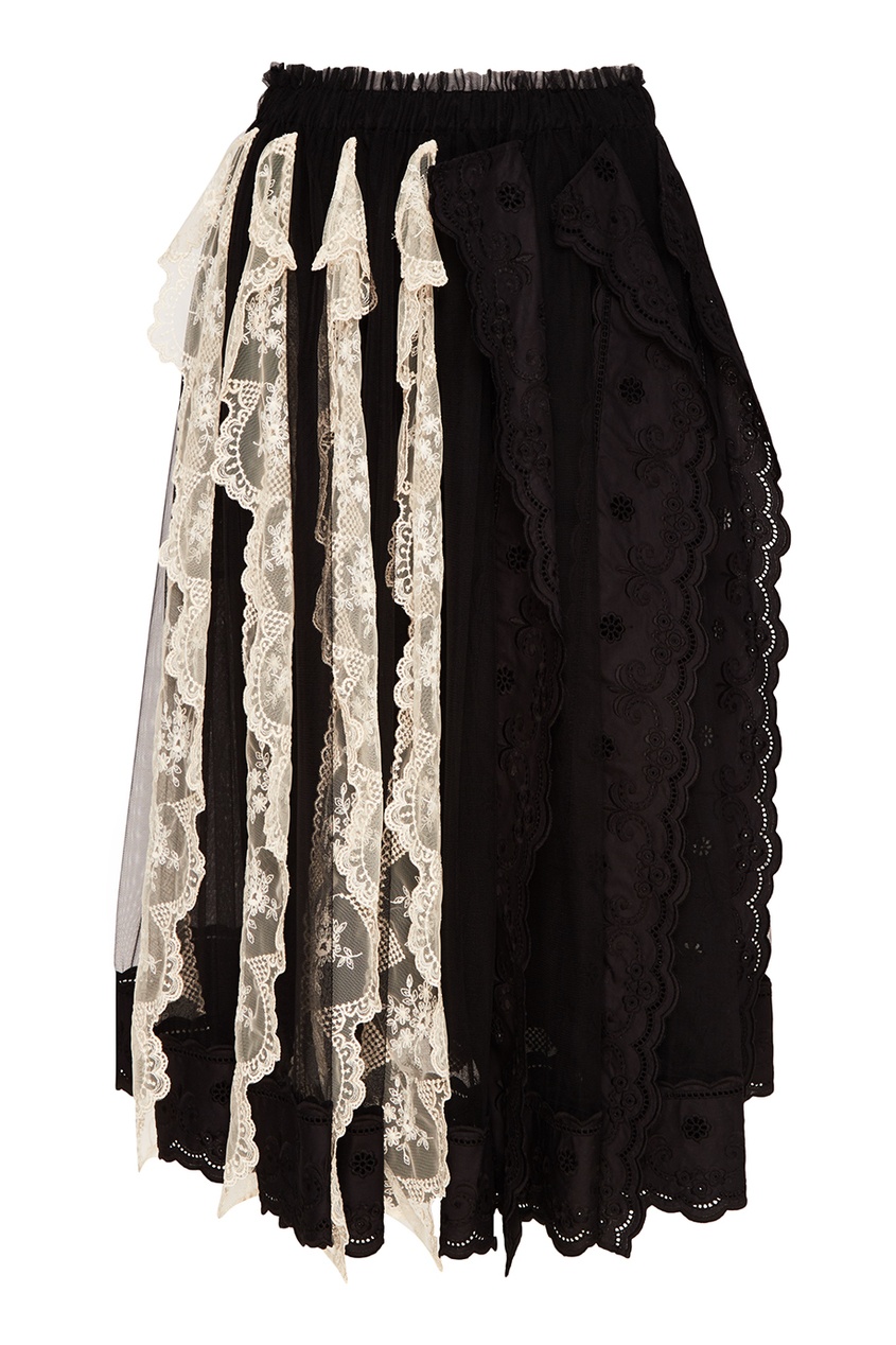 фото Кружевная юбка с контрастными деталями simone rocha