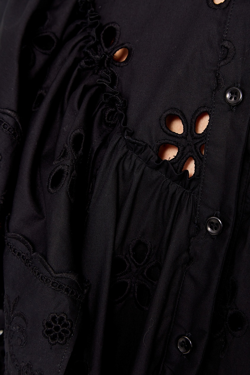 фото Ажурное черное платье с воланами simone rocha