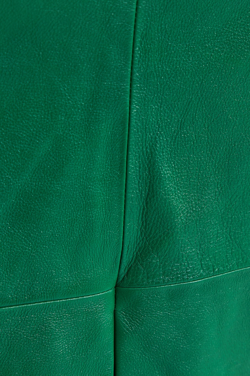 фото Зеленая кожаная юбка gucci