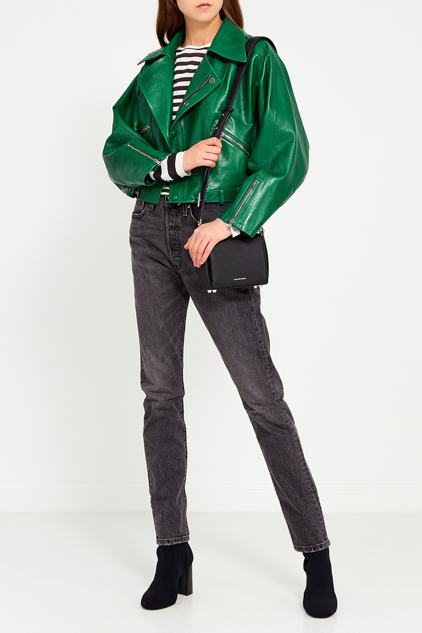 фото Зеленая кожаная куртка gucci