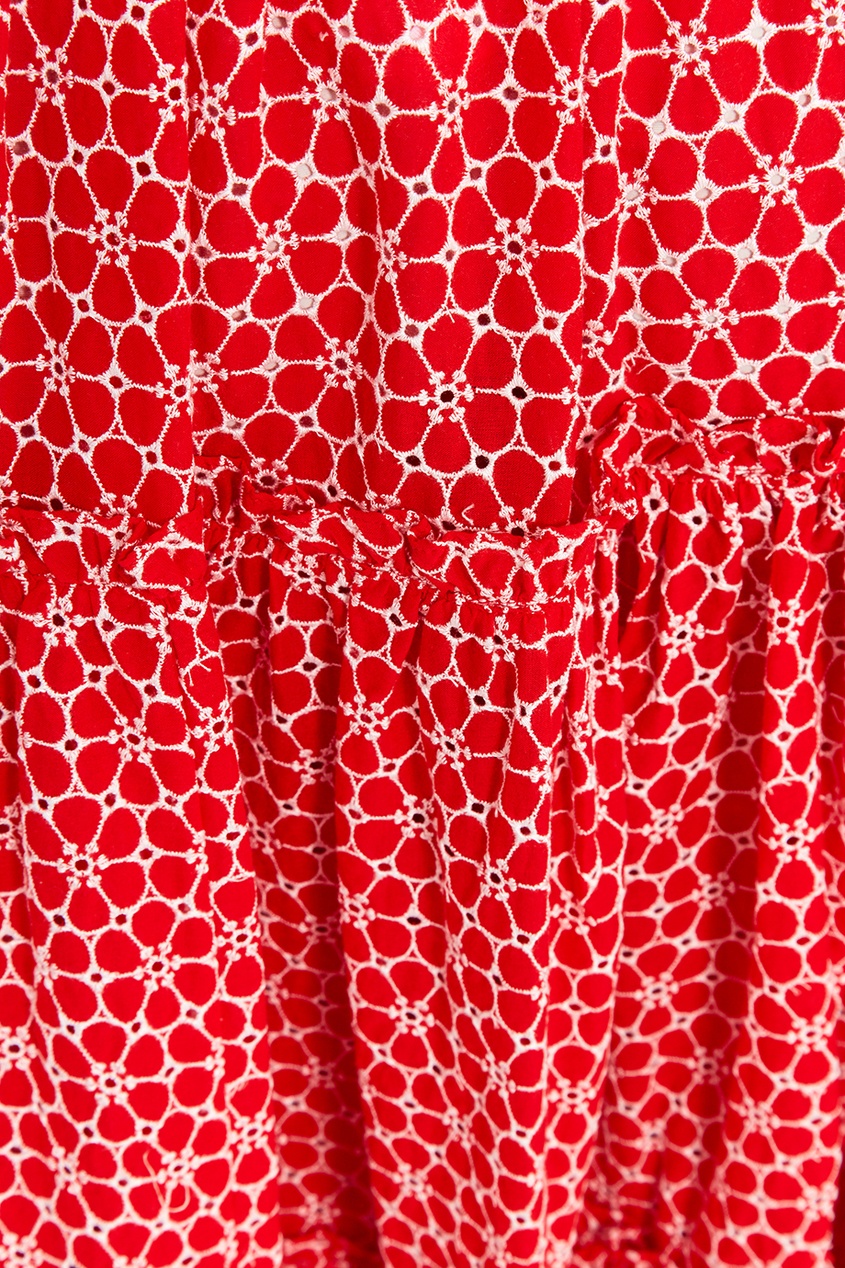 фото Красная юбка с вышитыми цветами lisa marie fernandez