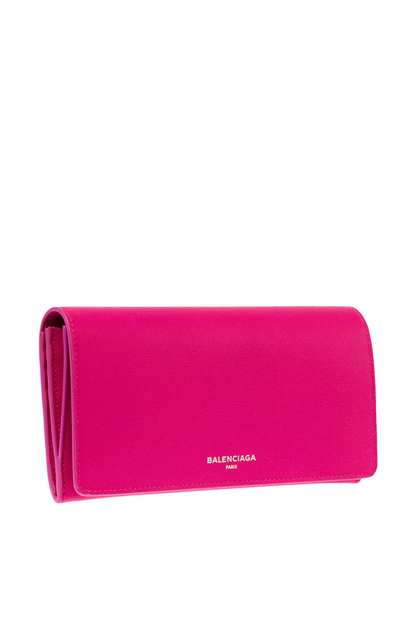 фото Розовый кожаный кошелек Continental Balenciaga