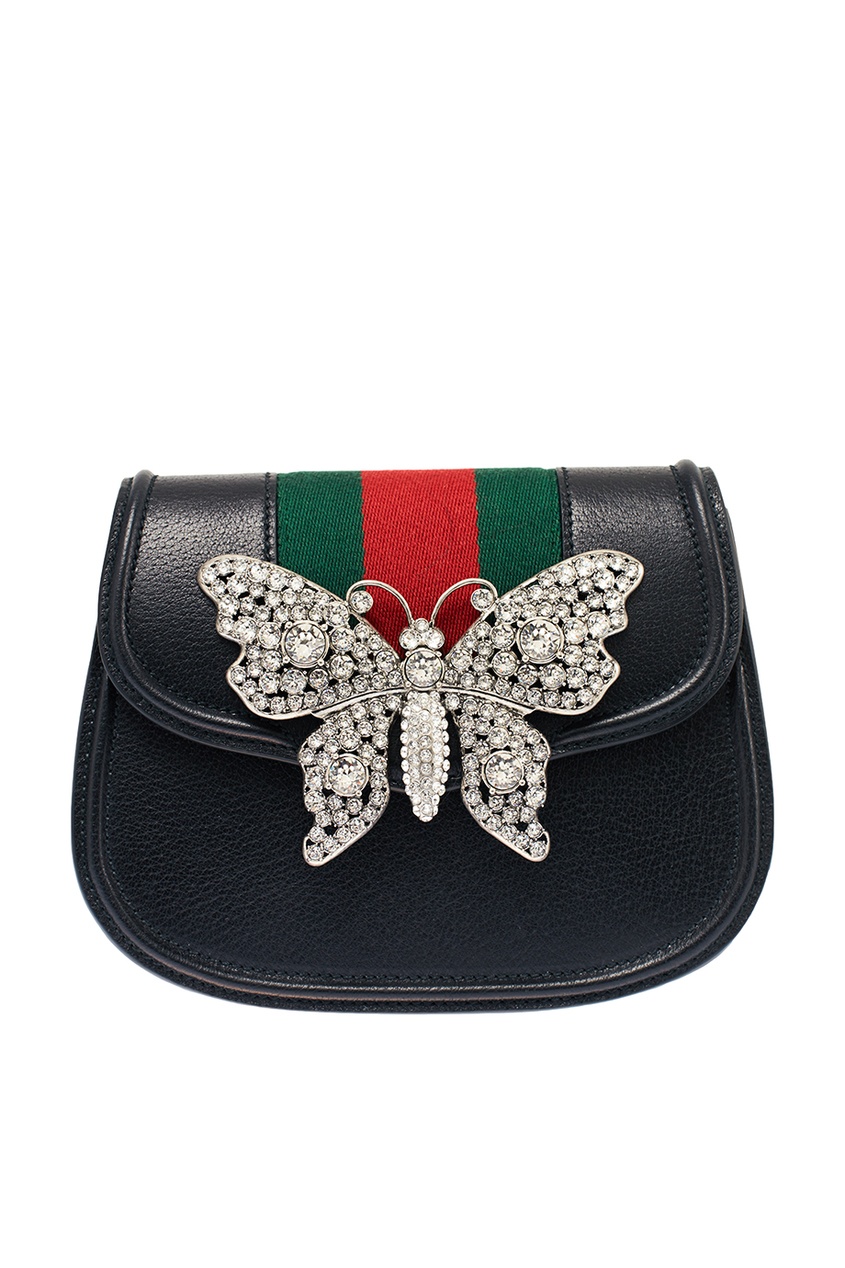 

Сумка с бабочкой из кристаллов Gucci Totem, Черный