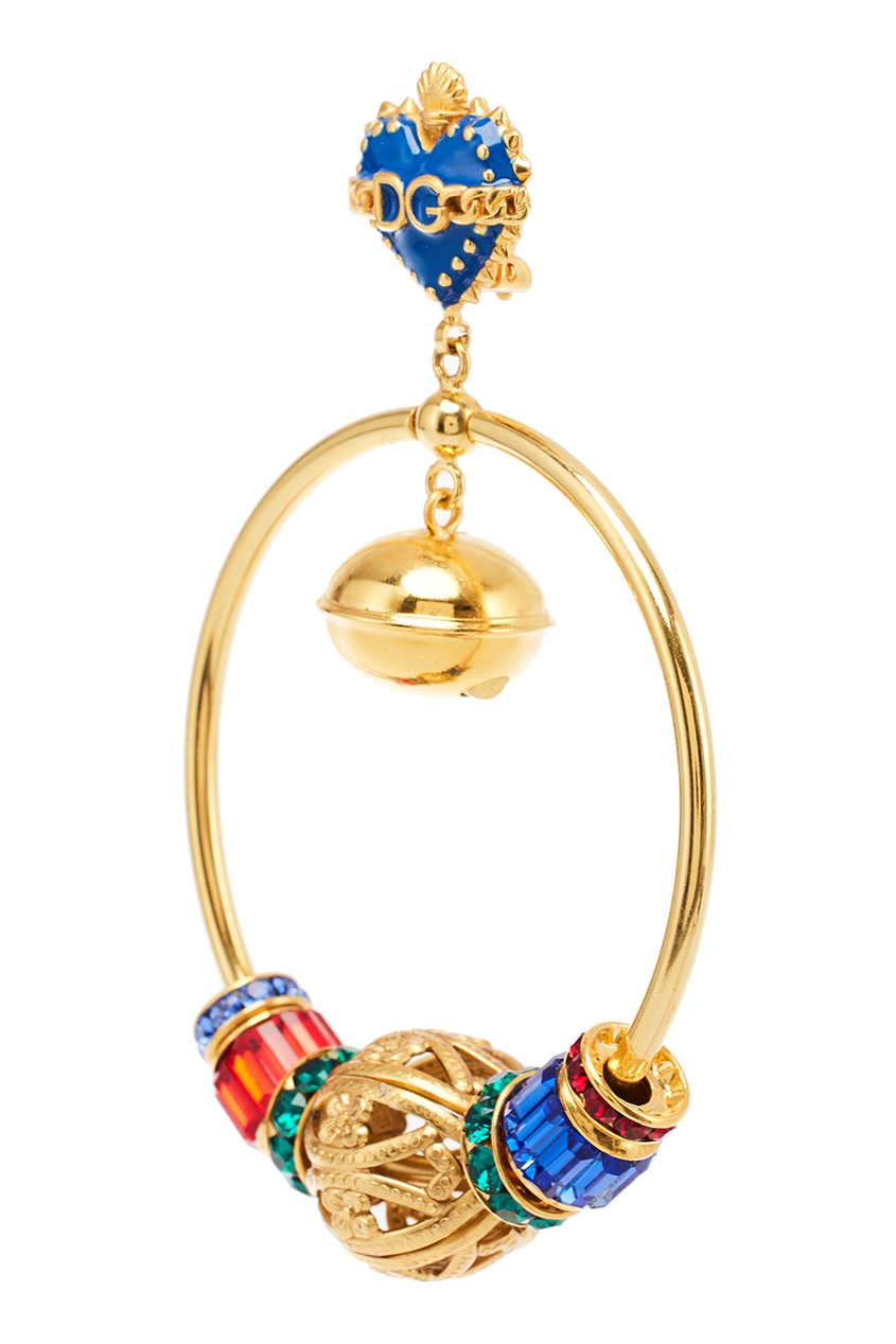 фото Серьги-кольца с разноцветными подвесками dolce&gabbana
