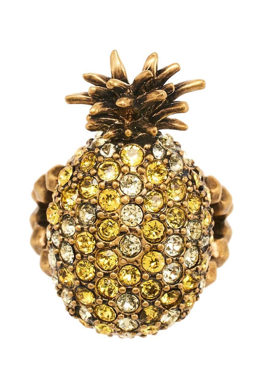 фото Кольцо с кристаллами pineapple gucci