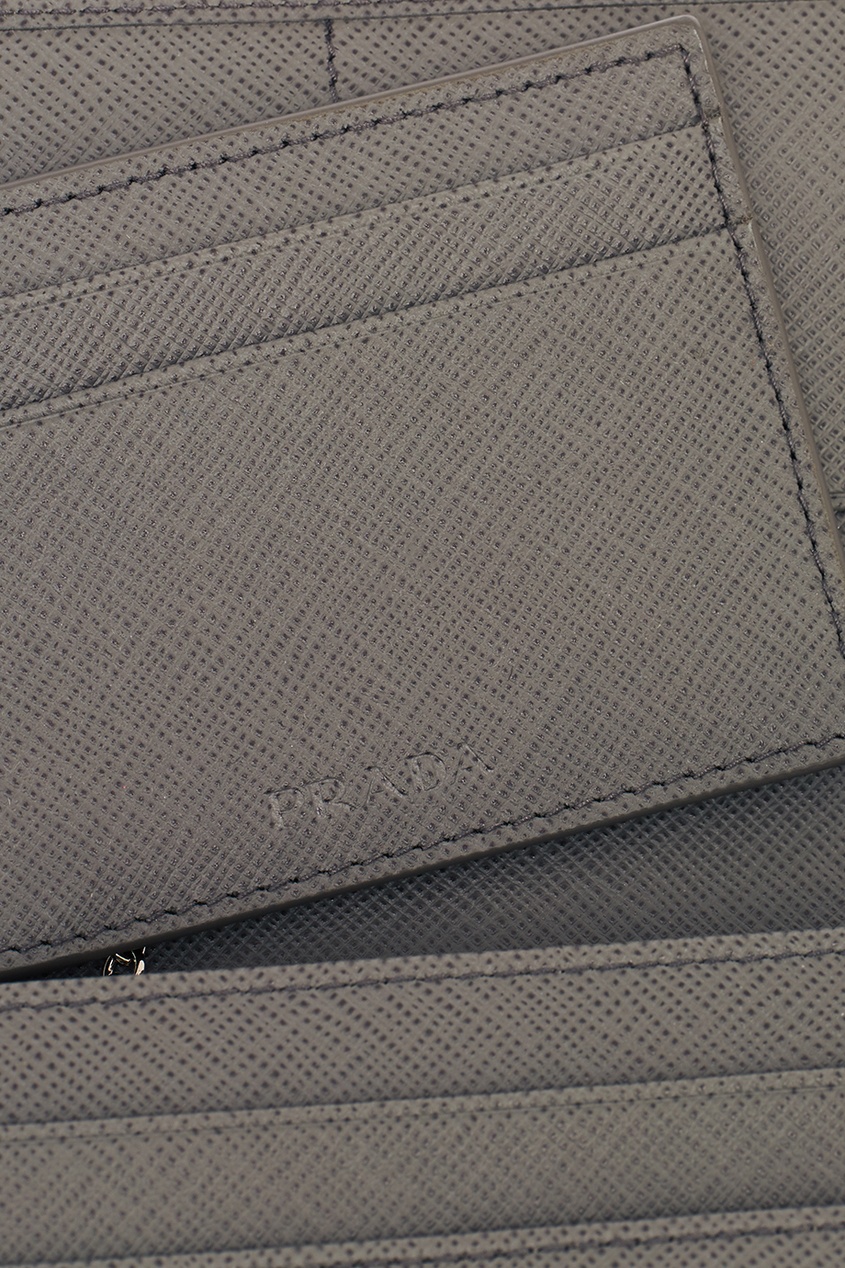 фото Серый кошелек из сафьяновой кожи prada