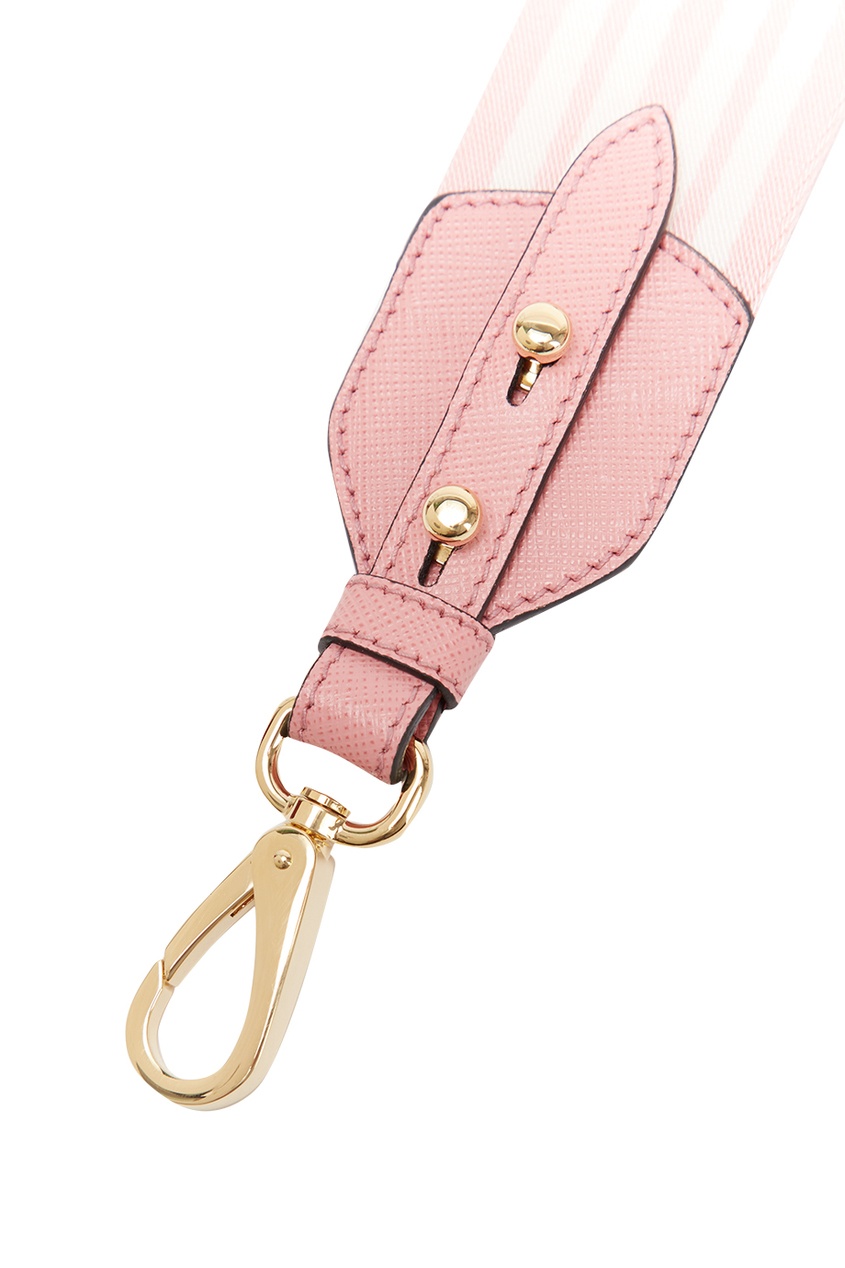 фото Розовый текстильный ремень для сумки prada