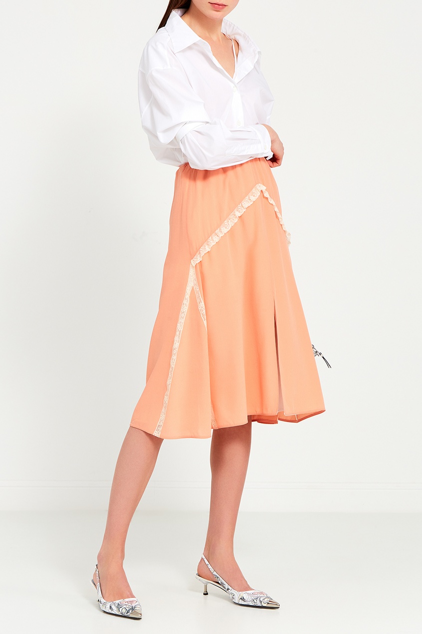 фото Шелковая юбка с кружевом prada
