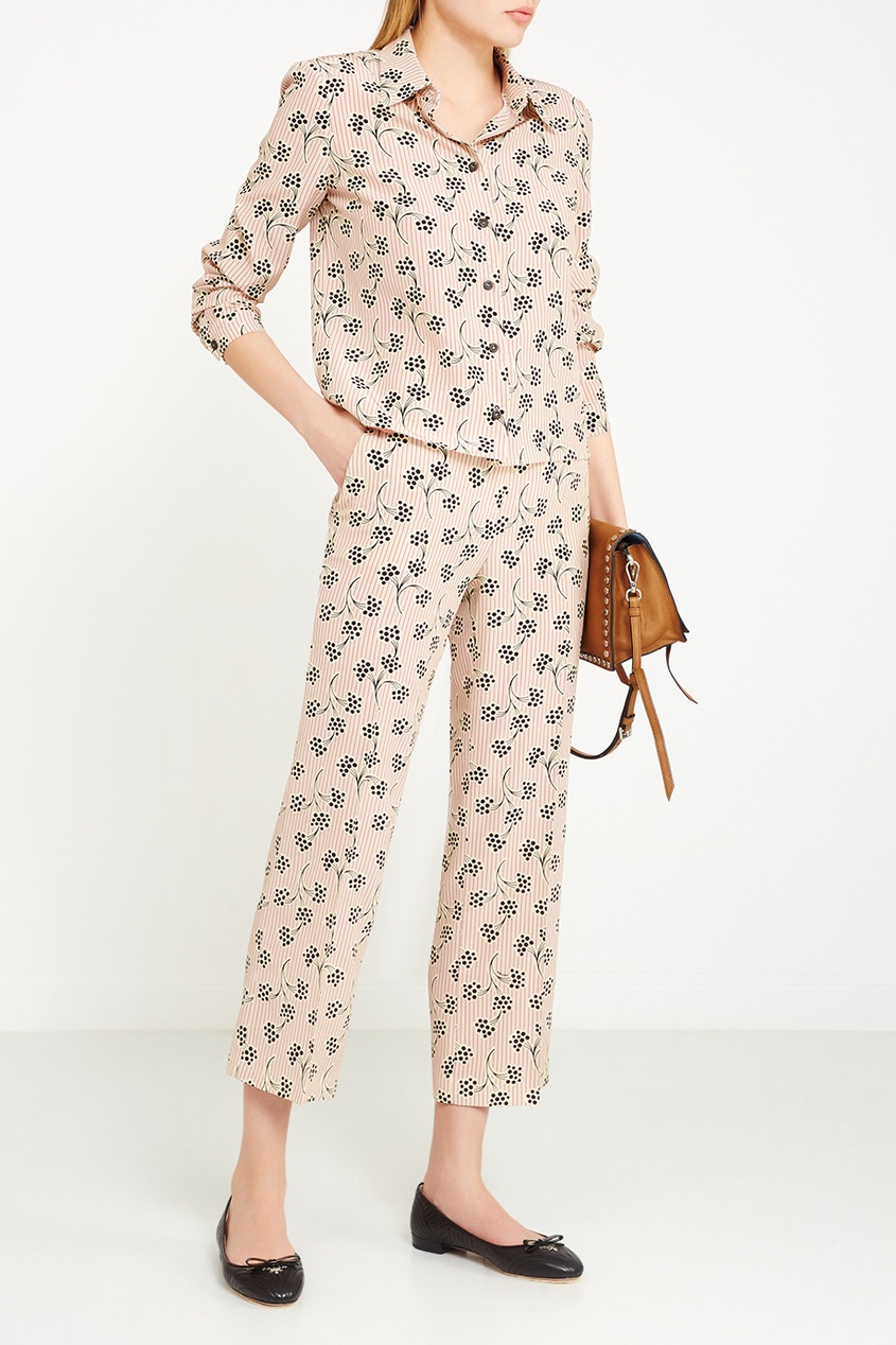 Шелковая рубашка с принтом