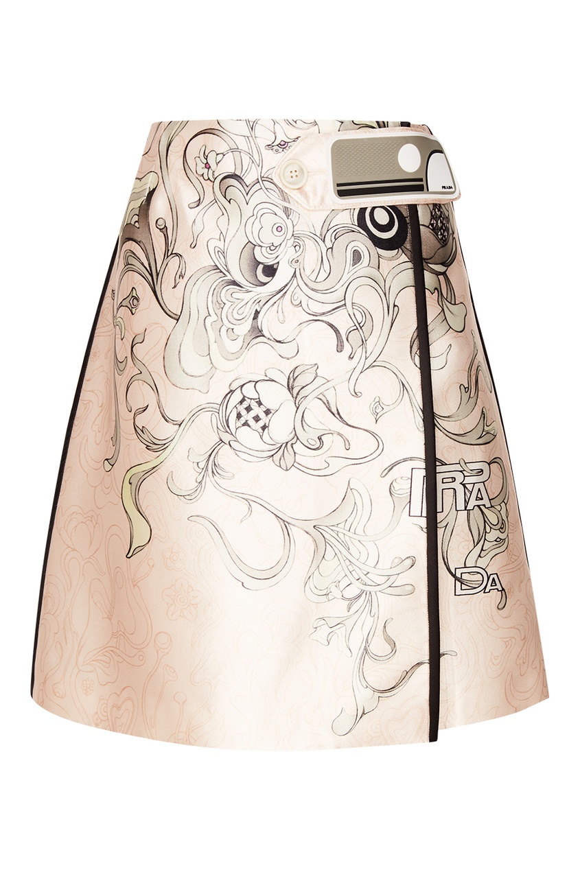 фото Шелковая юбка с принтом prada