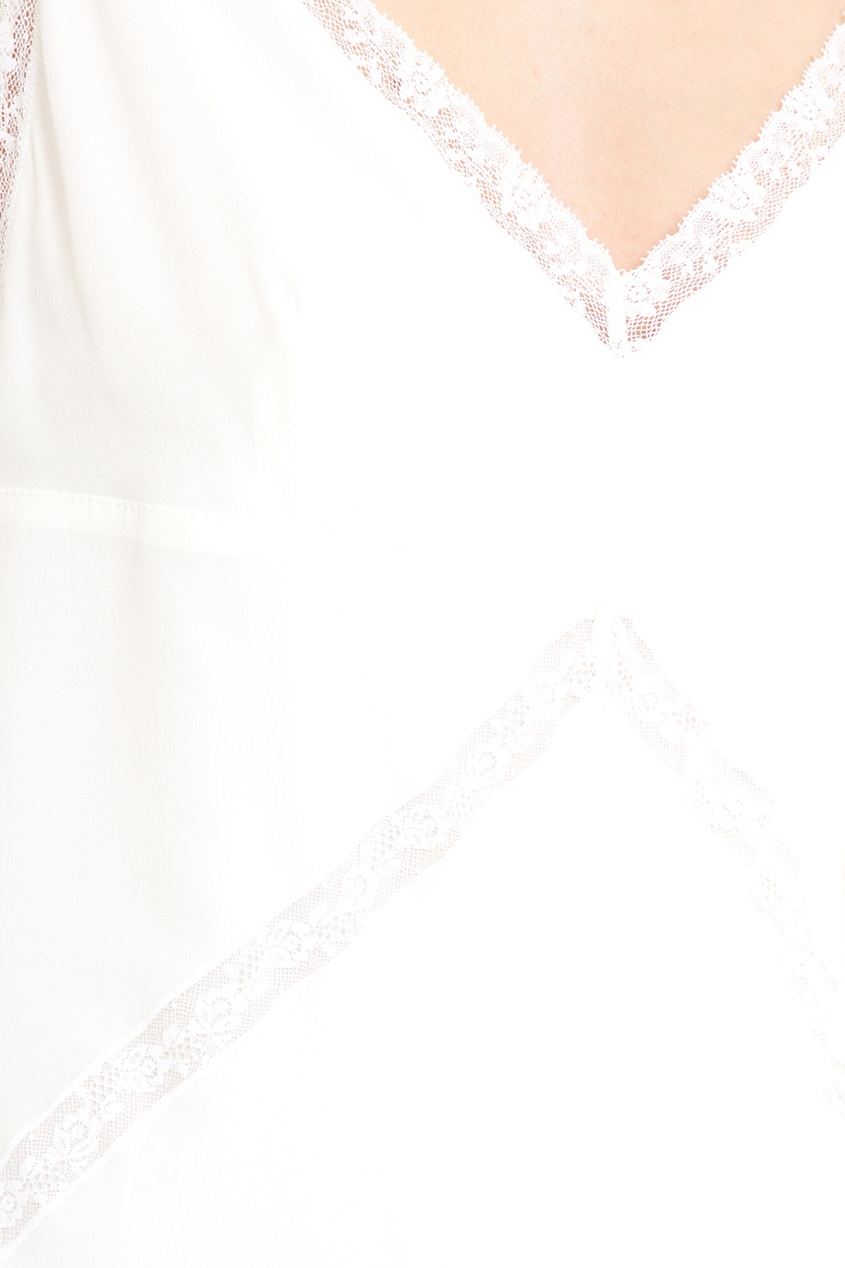 фото Белое шелковое платье-комбинация prada