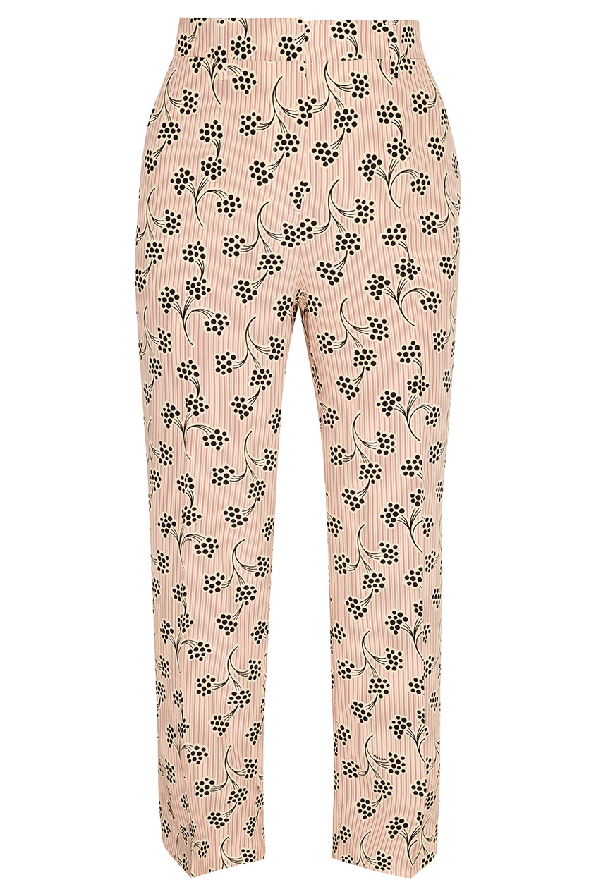 фото Розовые брюки с контрастным принтом prada
