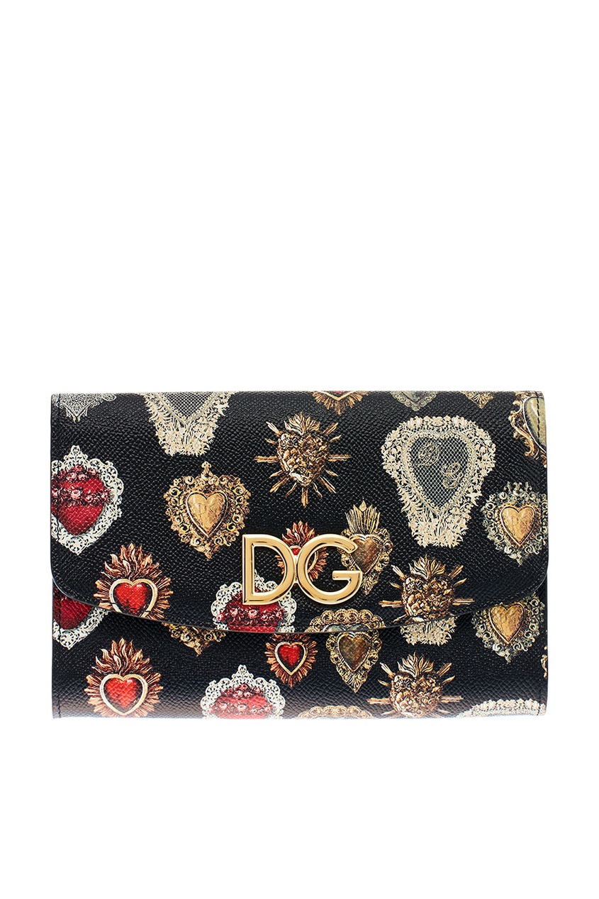 фото Кожаная сумка с принтом Sacred Heart Dolce&gabbana