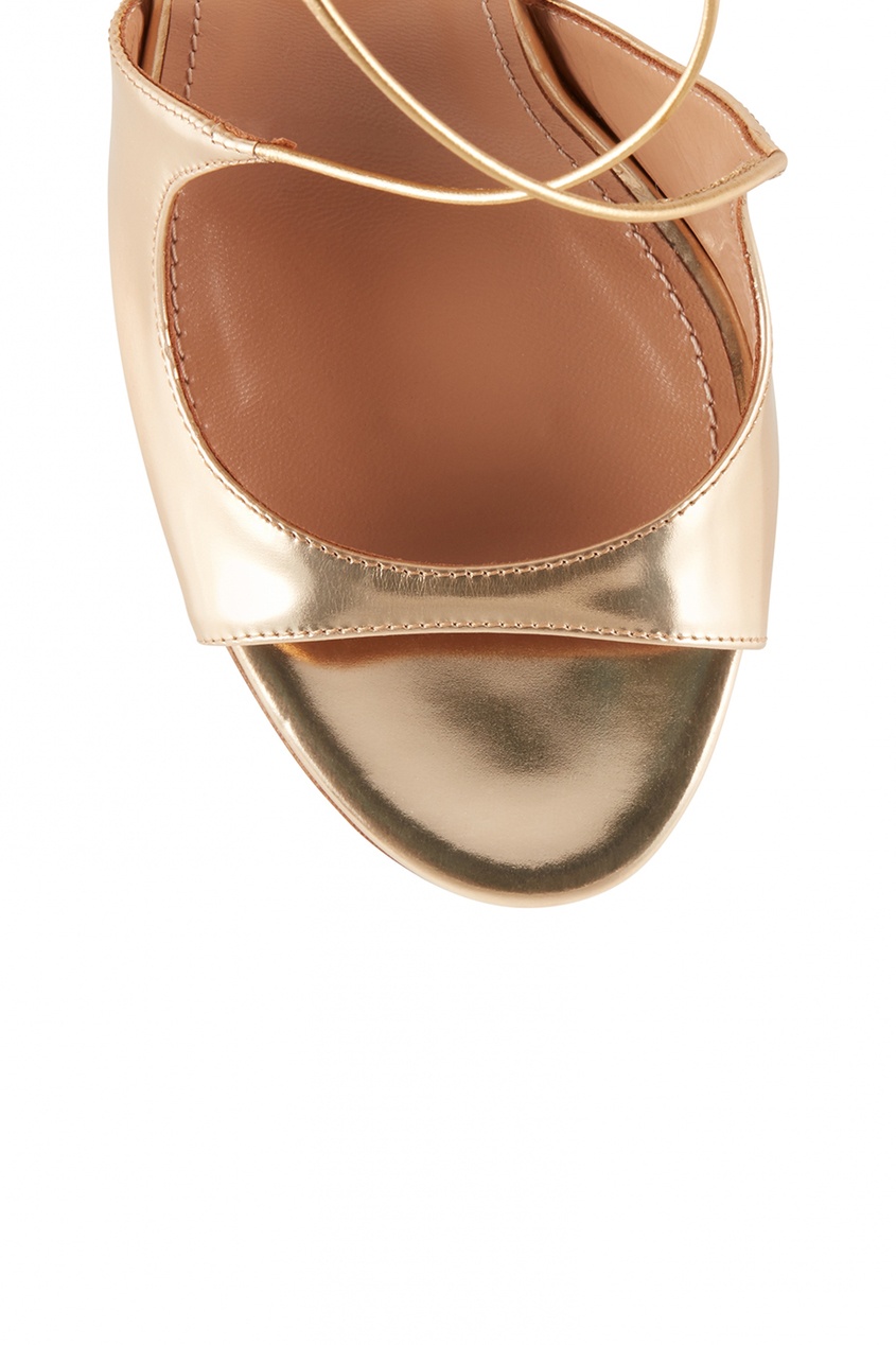 фото Золотистые босоножки sofia sandal 85 aquazzura