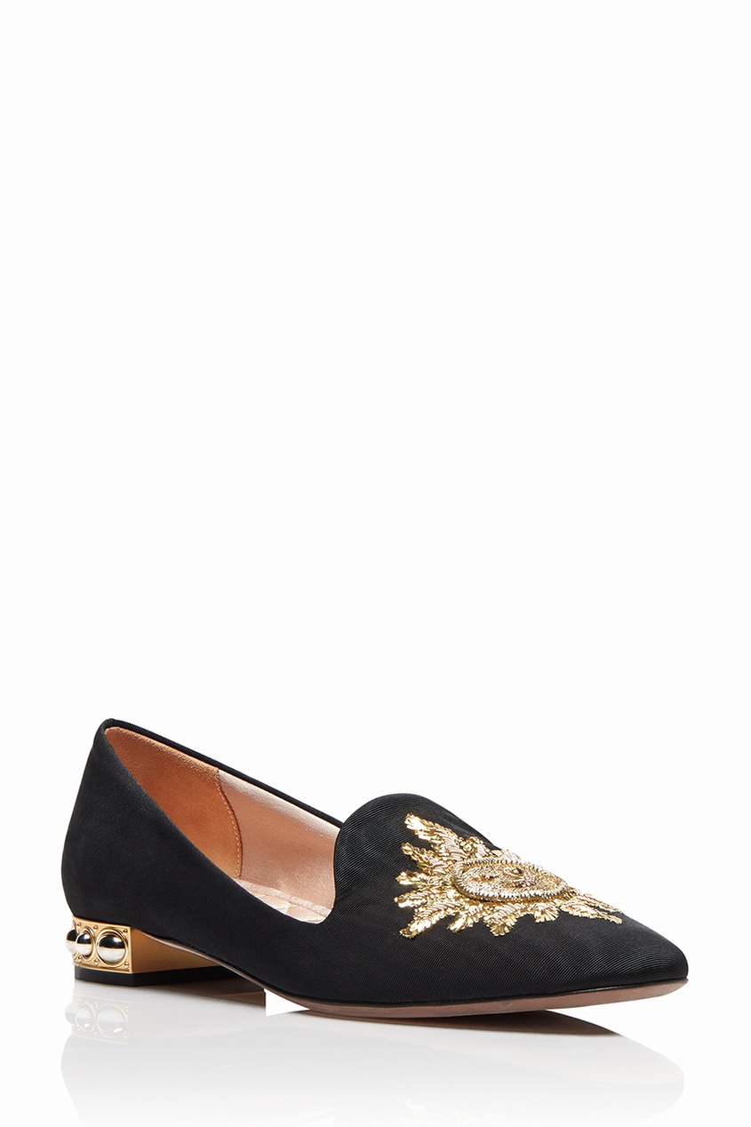 Черные лоферы Indian Sun Slipper Aquazzura