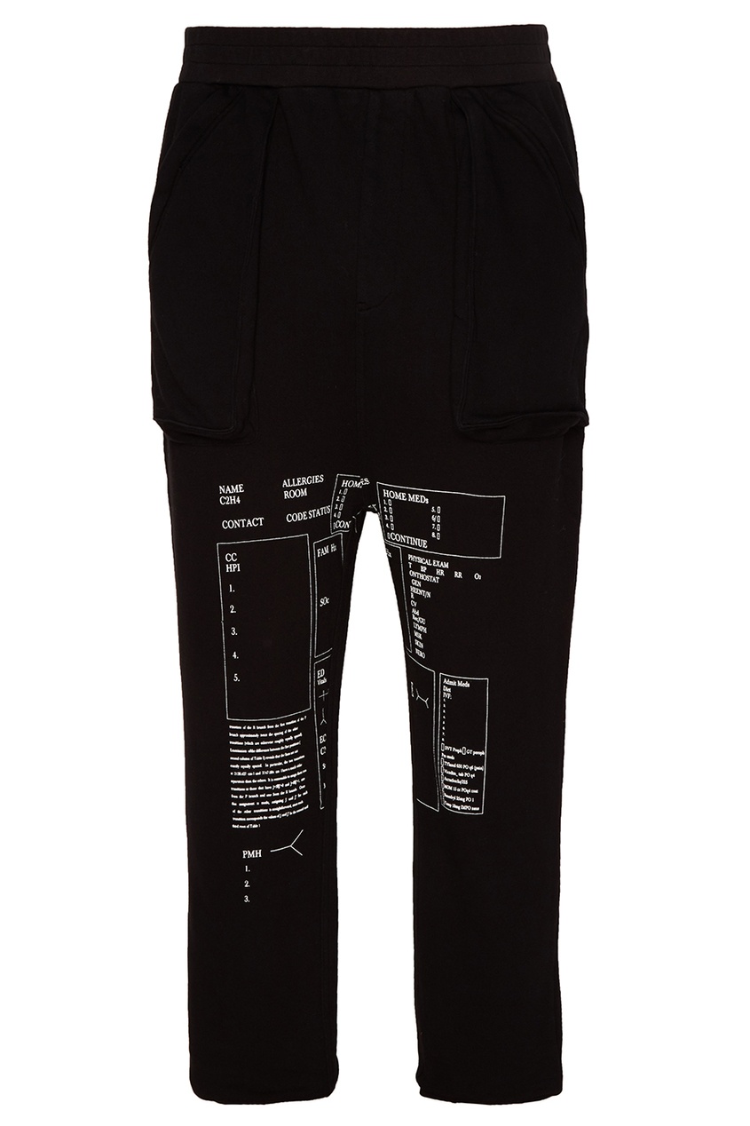 фото Черные хлопковые брюки с принтом C2h4