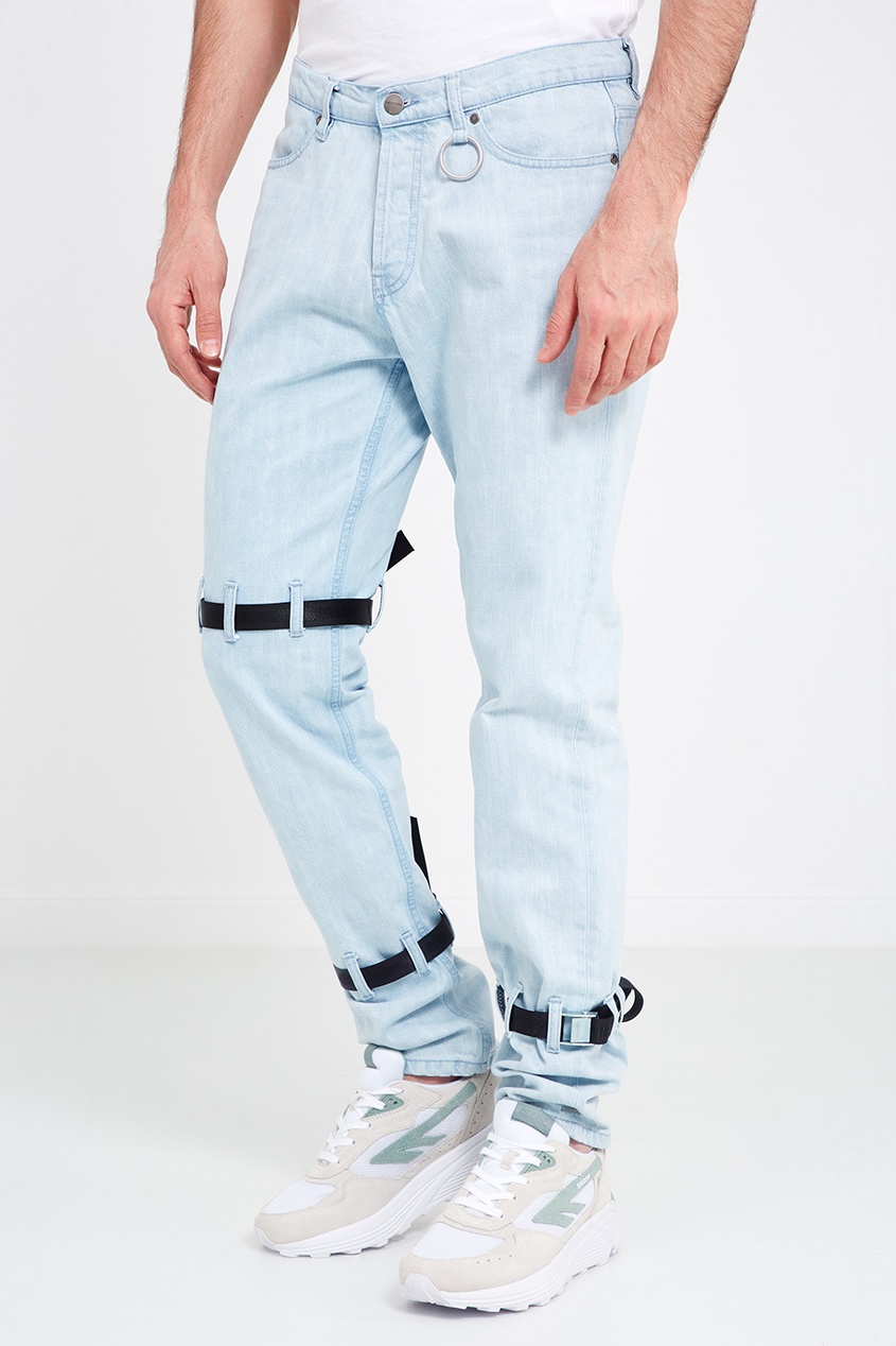 фото Голубые джинсы с ремнями Heliot emil