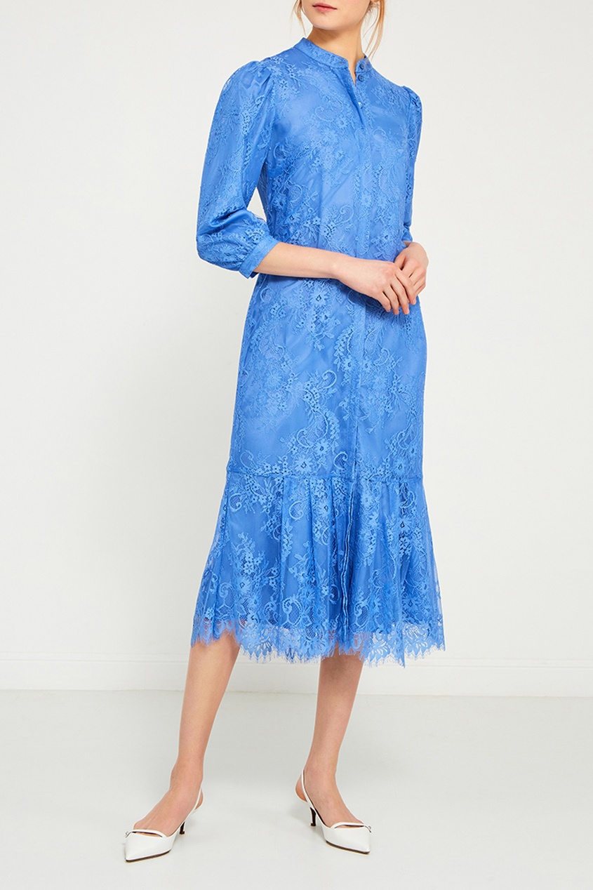 фото Синее кружевное платье с воланом akhmadullina dreams
