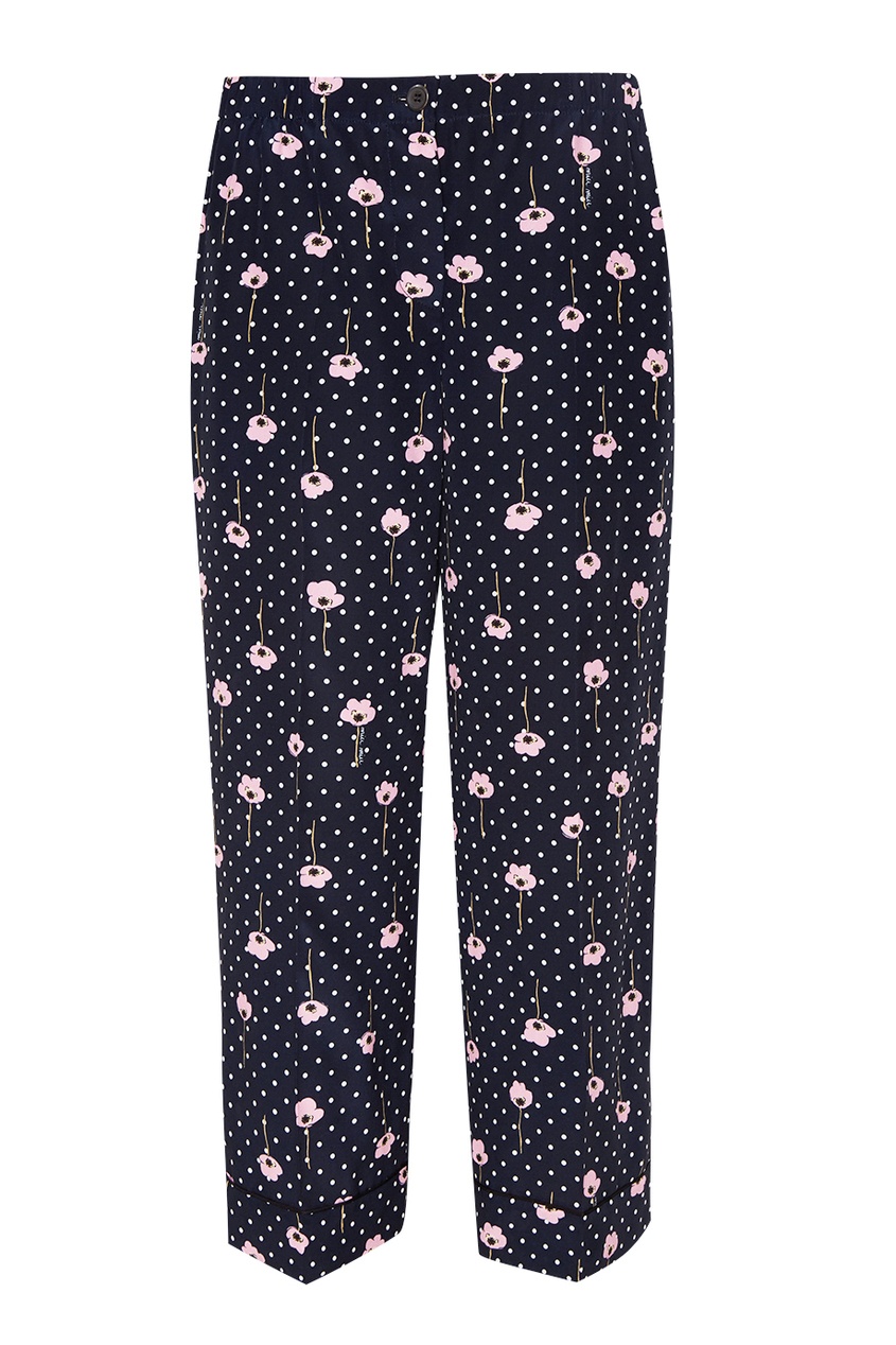 фото Шелковые брюки с цветочным принтом miu miu