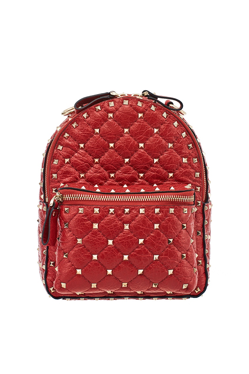Красный рюкзак с заклепками Rockstud Spike