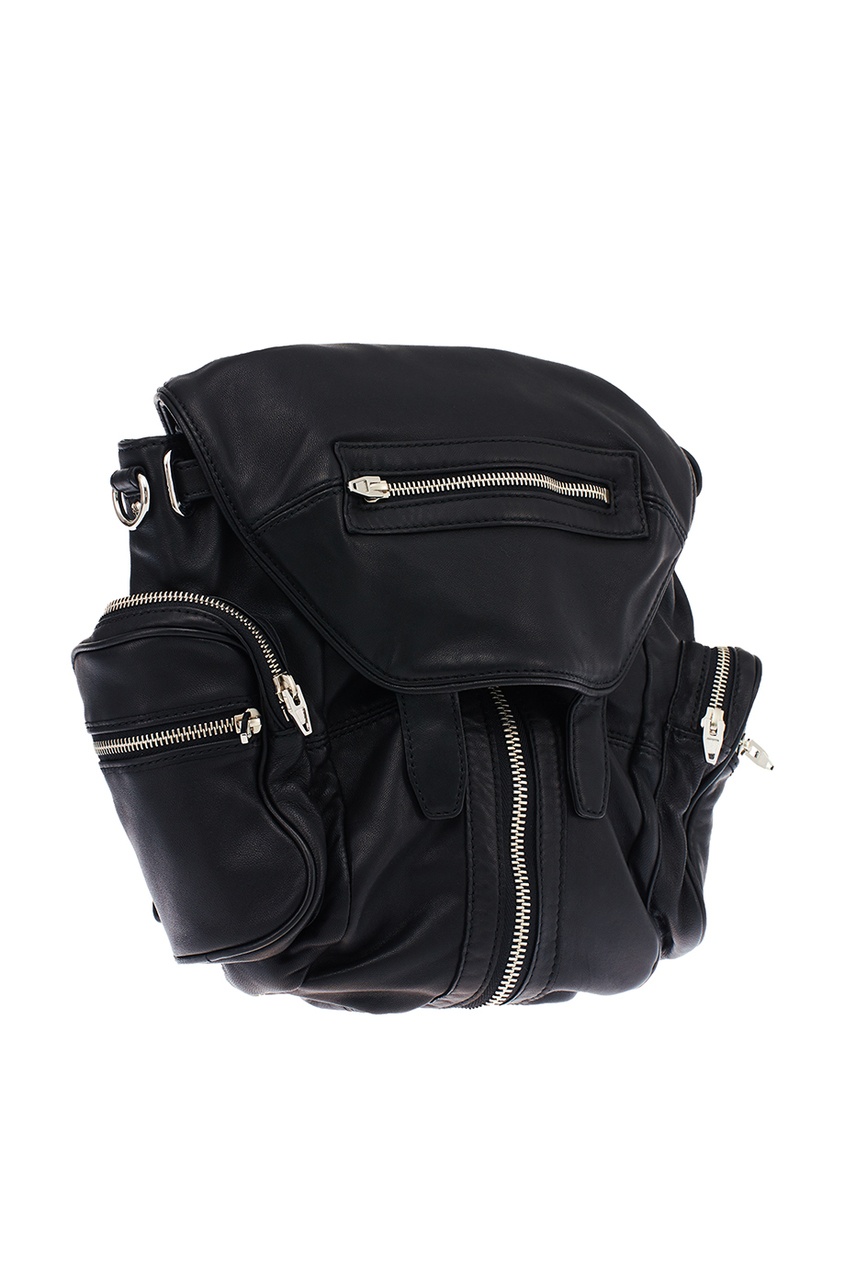 фото Черный кожаный рюкзак на молнии alexander wang