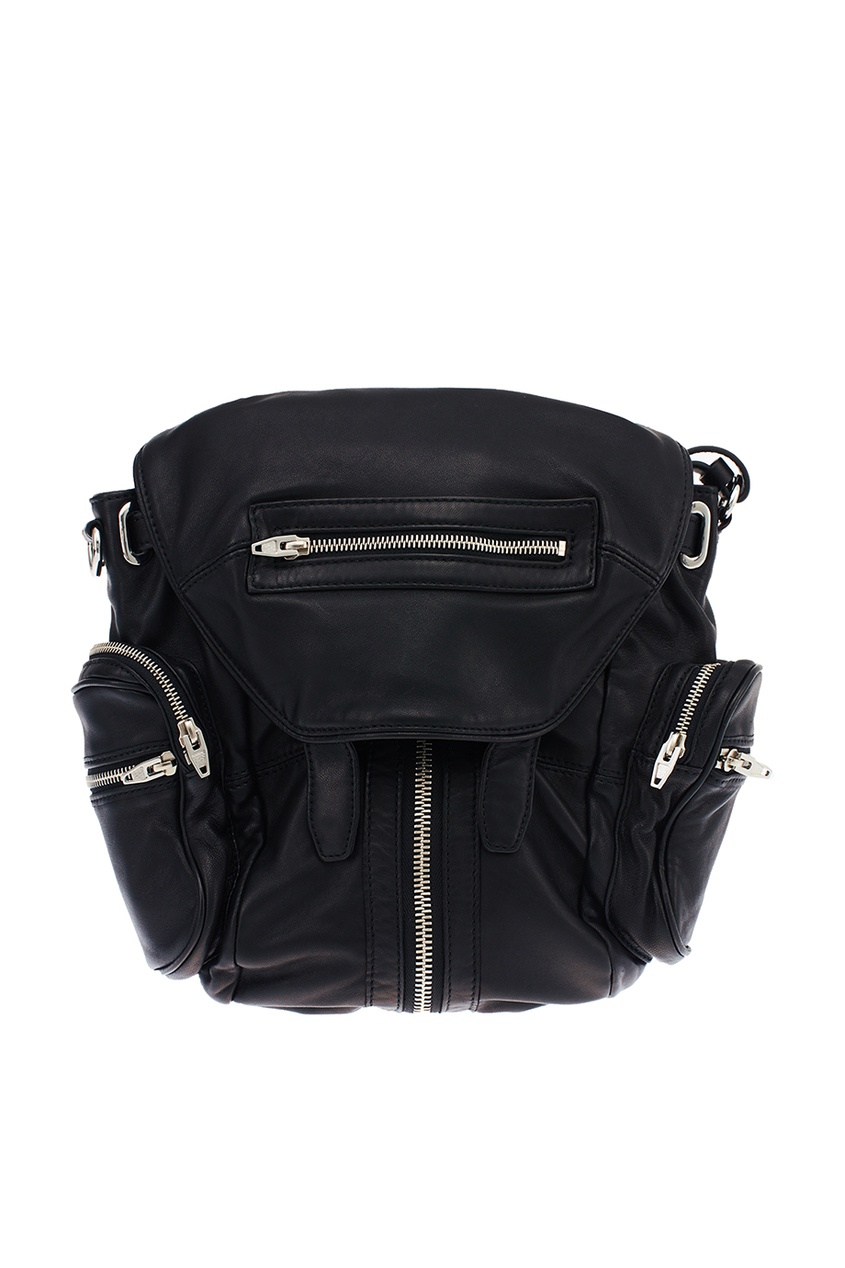 фото Черный кожаный рюкзак на молнии alexander wang