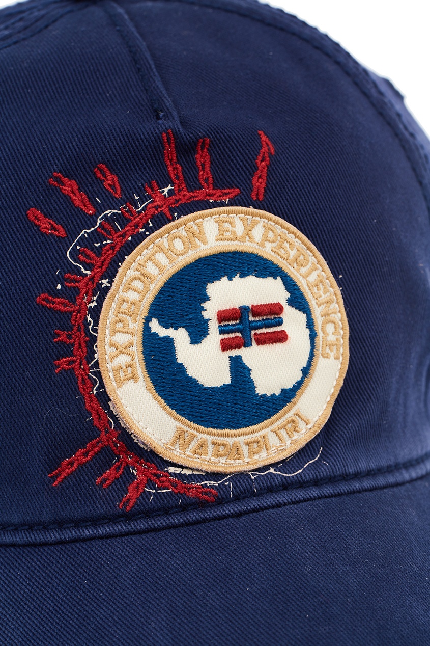 Синяя хлопковая кепка с эмблемой